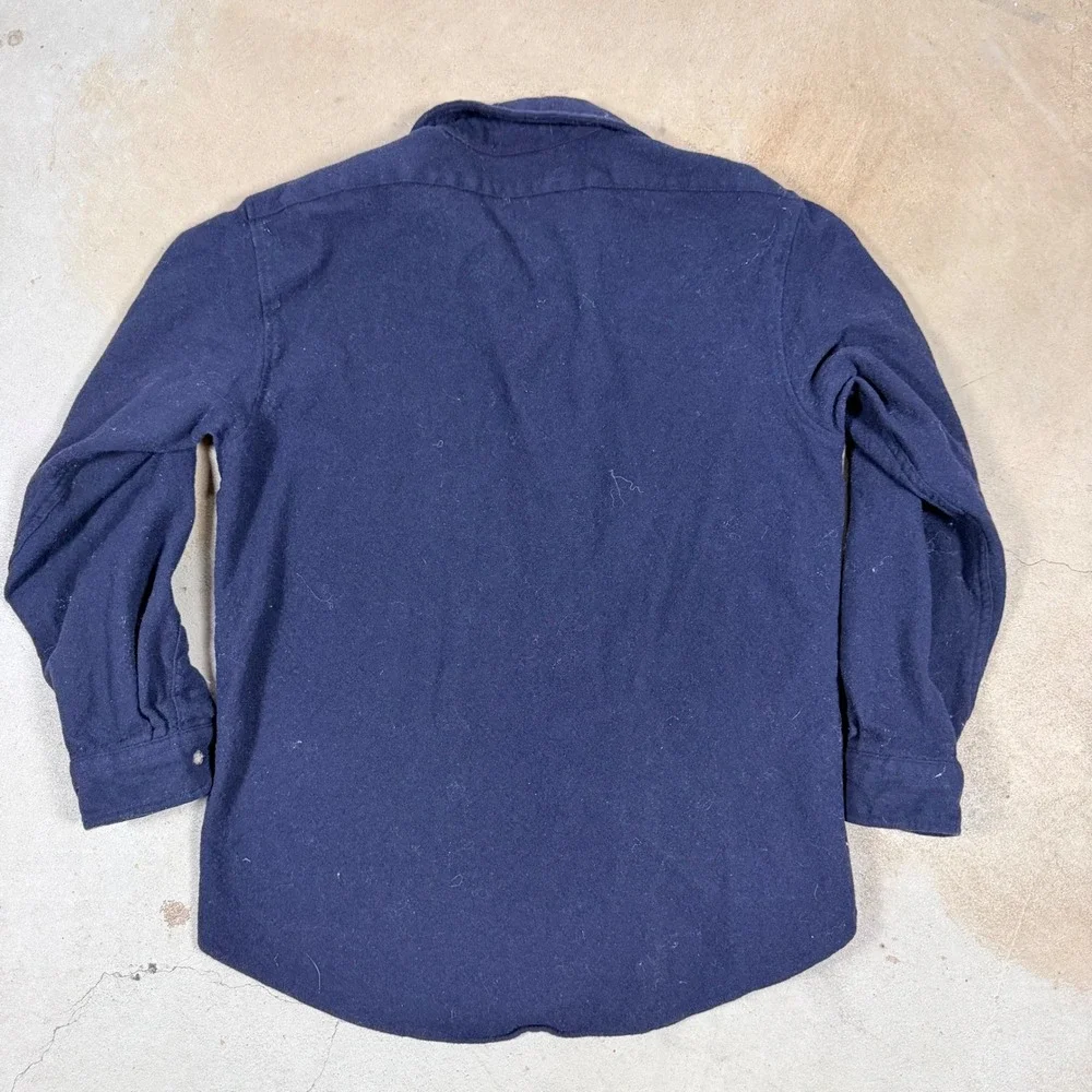 Pendleton Wool Shirt Jacket Womens L Blue Quilted Lined Elbow Patches Button Up - Picture 4 of 5